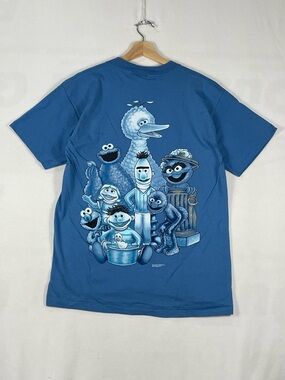 Vintage Changes Sesame Street Jim Henson T shirt Blue Made In USA Sz M